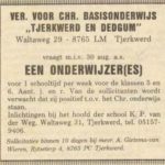 Advertenitie onderwijzer