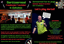 Darttoernooi in It Waltahûs op 7 en 8 november